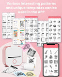 T02 Portable Bluetooth Label Maker and Mini Sticker Printer - Inkless Mobile Printer for Study Notes, Photos, Journals, and To-Do Lists (Pink)