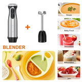 Immersion Hand Blender, Stainless Steel, 20-Speed, Handheld Mixer for Soup, Smoothies, Purees, Emulsifies