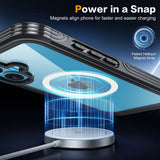 iPhone 16 Case with Double Front Frame, Built-In 9H Tempered Glass and Privacy Screen Protector, MagSafe Compatible Magnetic Phone Case - Black