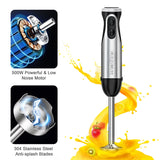 Immersion Hand Blender, Stainless Steel, 20-Speed, Handheld Mixer for Soup, Smoothies, Purees, Emulsifies
