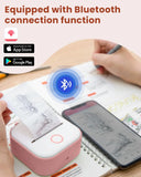 T02 Portable Bluetooth Label Maker and Mini Sticker Printer - Inkless Mobile Printer for Study Notes, Photos, Journals, and To-Do Lists (Pink)
