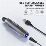 Rechargeable Waterproof Nose Hair Trimmer for Men with Eyebrow and Beard Grooming Features