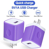 2-Pack Fast Charging Type C Charger Block with 2 x 6Ft USB C Charging Cables for Android Devices