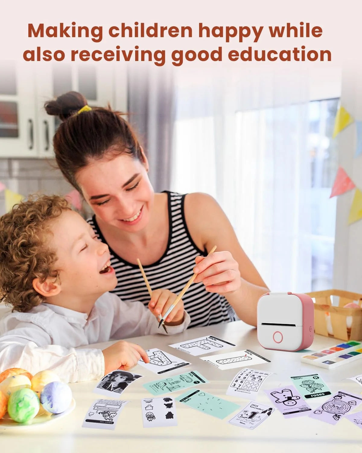 T02 Portable Bluetooth Label Maker and Mini Sticker Printer - Inkless Mobile Printer for Study Notes, Photos, Journals, and To-Do Lists (Pink)