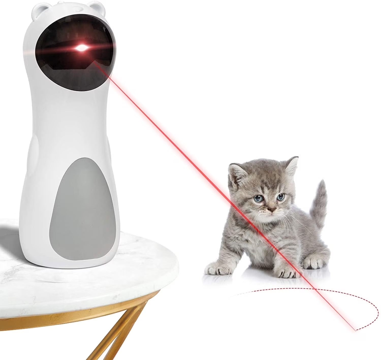 Automatic Cat Laser Toy, Interactive Pet Laser Toys for Indoor Cats and Kittens, Multiple Patterns, USB Charging or Battery Powered, Random Rotating Light Cat Toy