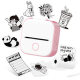 T02 Portable Bluetooth Label Maker and Mini Sticker Printer - Inkless Mobile Printer for Study Notes, Photos, Journals, and To-Do Lists (Pink)
